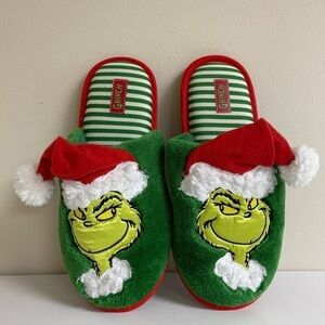 Grinch  / Dr Seuss: Men’s Santa Grinch Slippers, Size 7/8